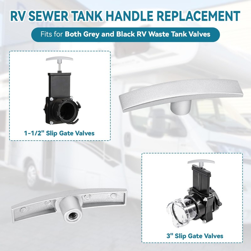 T1003-6MN RV Sewer Valve Handle Replacement for Valterra Waste Water