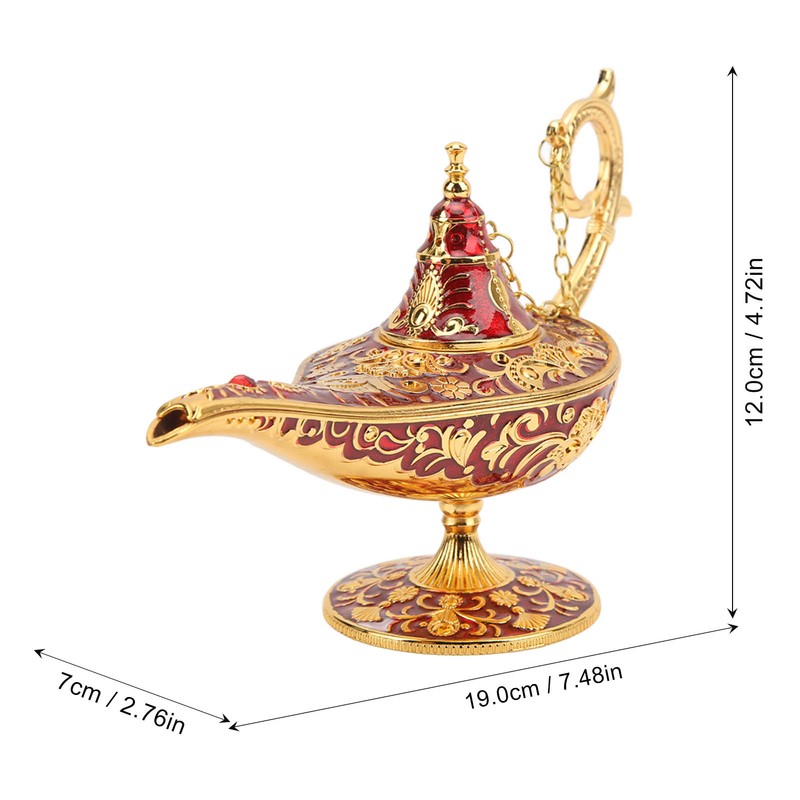 Magic Genie Lamp Red Zinc Alloy Antioxidant Fadeless Relief Pattern