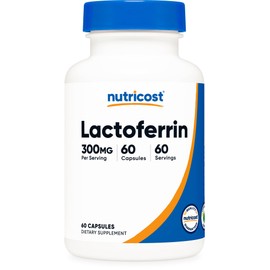 Nutricost Lactoferrin Capsules (60 Capsules, 300mg) Third-Party Tested, Gluten-Free, Vegetarian, GMP Compliant, Non-GMO Product - 60 Servings