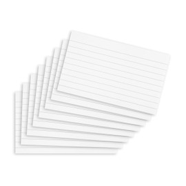 Summit Flash Cards, 200 Pack White, Lined Revision Cards, 125x75mm