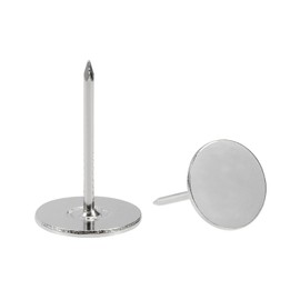 QUARKZMAN 30 Pieces Upholstery Nails 16mm x 25mm Flat Head Decorative Furniture Tacks Thumbtacks for Furniture Sofa Headboards Silver