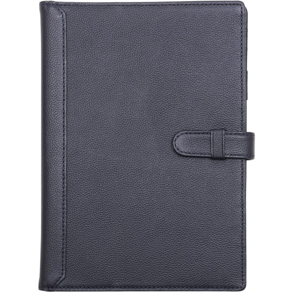 Blue Sincere Notebook Cover, A4, Genuine Leather, Slim, 2 Books, Notebook, College Notebook, Pen Holder, Bookmark, Card Slot, NC3 (Dark Navy)