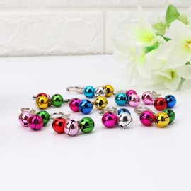 Jizlan 1Pc Random Color Pet Dog Collar Bells with Lobster Clip Colorful Metal Bells Bells Dog for Cat Collars Decoration Charm Pet Accesso