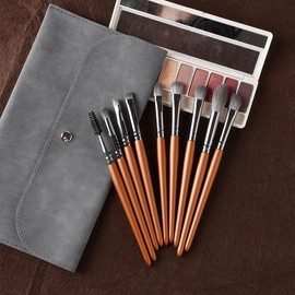 12 piezas. Juego de brochas maquillaje, brocha for polvos súper suave, juego herramientas for sombra ojos                                             