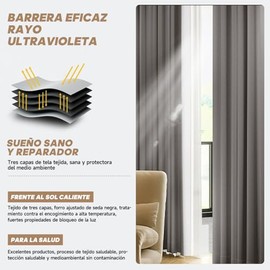 1PC Cortina 100 Blackout Cortinas de oscurecimiento de habitación para Sala de Estar, baño, Cocina, Oficina y más (1, café, 132  213CM)               