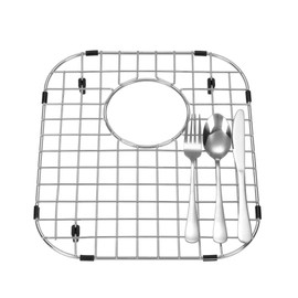 Starstar 50/50 Double Bowl Kitchen Sink Bottom Two Grids, Stainless Steel Kitchen Sink Protector (11 5/8" x 13 9/16")