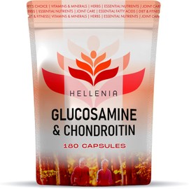 Glucosamine and Chondroitin High Strength | 180 Capsules | Fast Release Formula | Premium Glucosamine Supplement for Joint Care | Made in The UK by Hellenia