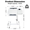 onaner Laptop Table for Couch,Height Adjustable Moving Desk with Wheels
