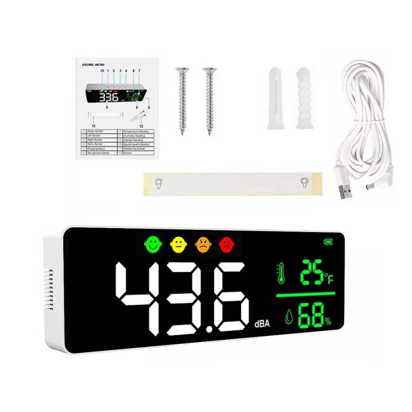 Unbranded Smart Decibel Meter w/ Large LED Screen Sound Level