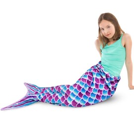Mermaid Blanket for Girls Children Adults Flannel Fleece Seasons Sleeping Bag Blankets All Seasons Portable Sleeping Bag Cuddly Blanket Gift for Birthday Christmas 140 x 60 cm