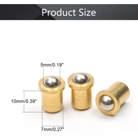 Utoolmart Ball Dia Brass Electroplating Door Cabinet Ball Catch Latch Closures 7X10mm 20Pcs