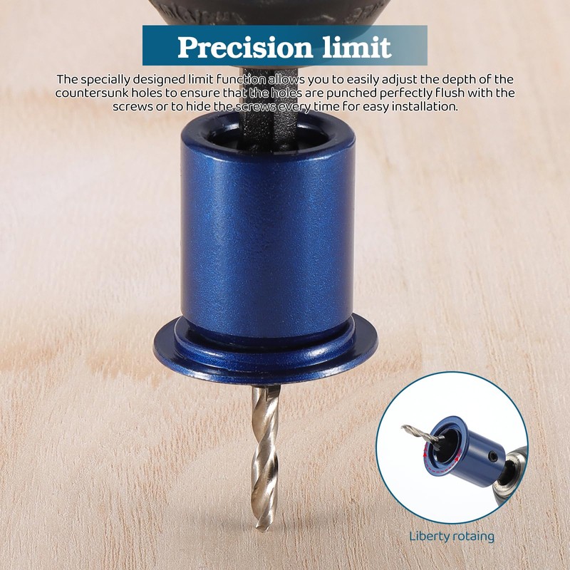 eROOSY 4-Piece Hexagonal Shank Countersunk Drill Bit Set, Countersunk Drill