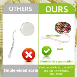 Pack of 4 Measuring Tape Body, 1.5 m/60 inches, Retractable Soft Double-Sided Tape Measure, Tailor's Measuring Tape, Body Circumference Tailor, Sewing Accessories for Measuring Length, Chest, Waist