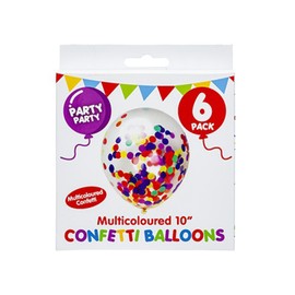 Stunning Multicolor Confetti Balloons - (Pack of 6) - Premium Quality - Perfect for Any Celebration