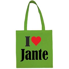 Reifen-Markt Tasche I Love Jante Größe 38x42 Farbe Grün Druck Schwarz