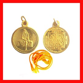 Divya Sri Sai Baba Shirdi Sai Yantra Kavach Pendant Locket with Yellow Thread