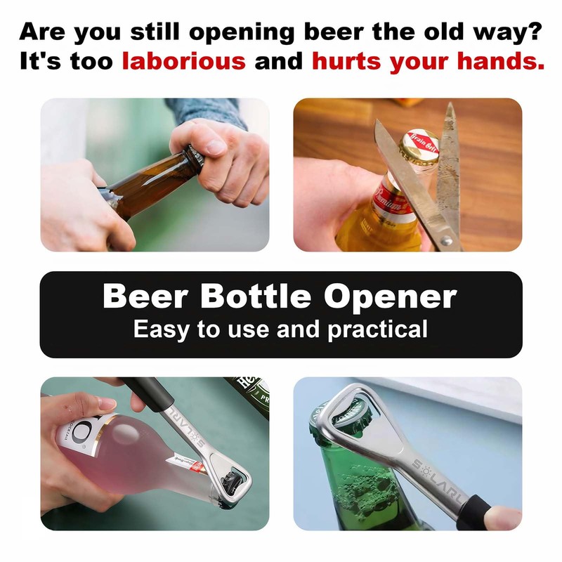 SOLARLAB 2 Pieces Multifunctional Adjustable Stainless Steel Manual Can Opener,