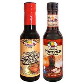 Carib Jamaican Browning Caramel and Pimento Seasoning 5 Ounce Combo (Pack of 2)