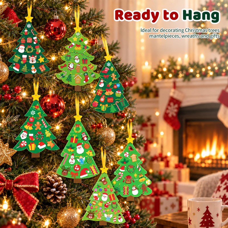 24Pcs Christmas Tree Crafts Kit,DIY Christmas Tree Decorations Set