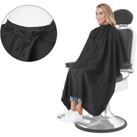 Capa de peluquería profesional para hombres y mujeres, capa impermeable para cortar el pelo con cierre a presión ajustable, equipo de salón para estilista y uso doméstico