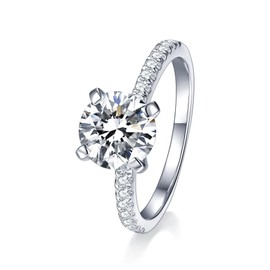 Oivley 1.5CT Round Engagement Rings for Women Sterling Silver Rings with 18K White Gold Plated Cubic Zirconia Wedding Rings for Women Promise Rings for Her-90