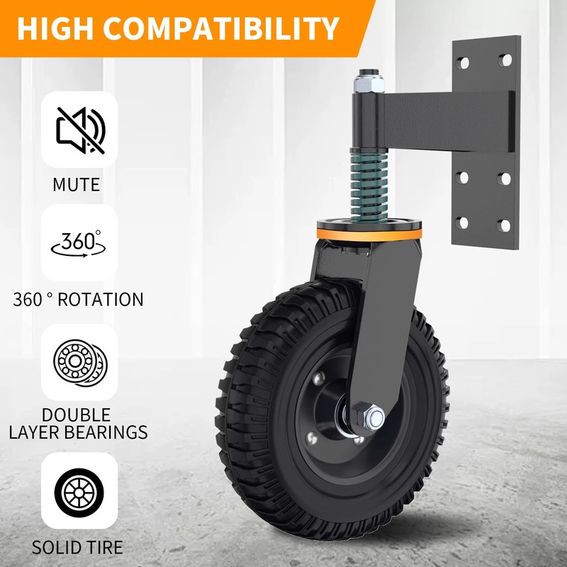 Gate Wheel, 8” Heavy Duty Fence Gate Wheel, Made of