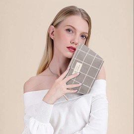 Cosmetic Bag Canvas Multifunctional Makeup Bag Travel Cosmetic Bags Portable Makeup Bag Wash Bag Coin Bag with Zip for Cosmetics, Change Cards 4 Pieces (4 Styles)