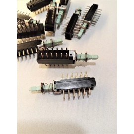 Centralab 4pdt Push Button Switch  12 Pin 1 Position latching  Pc mount. 10Pcs