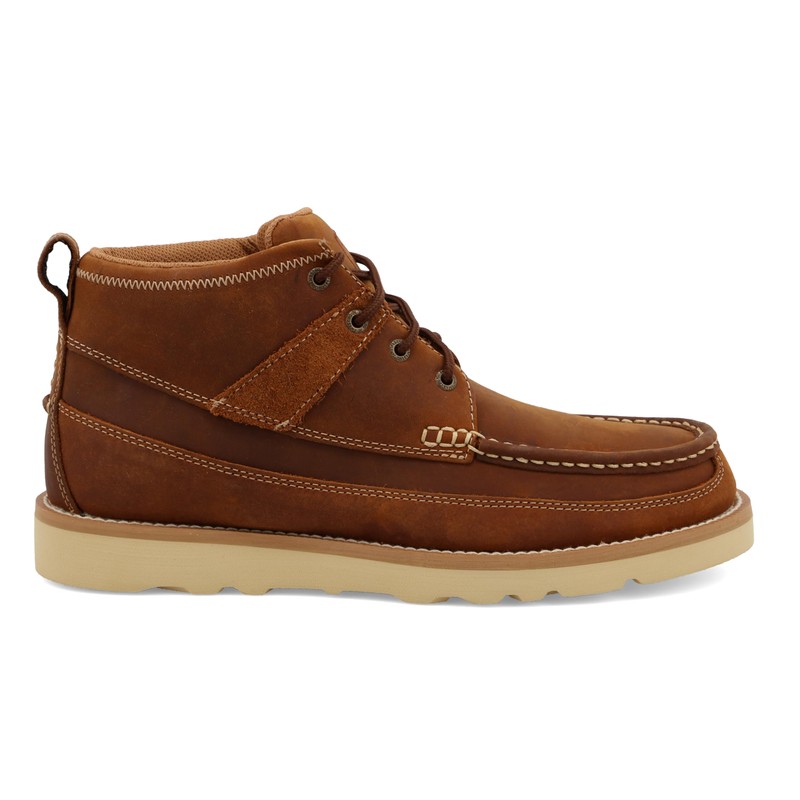 Twisted X Men's 4" Wedge Sole Boot, Round Toe, Oiled