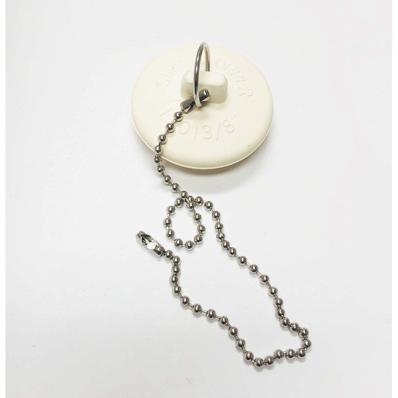 1 to 1-3/8" Rubber Sink Stopper with 11" Chain