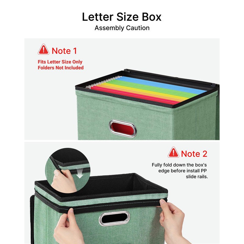 Oterri 2 Pack File Organizer Boxes with Lids, File Box