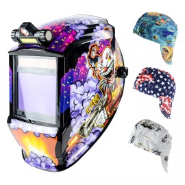 TRQWH True Color Solar Auto Darkening Welding Helmet & Welding Cap Set