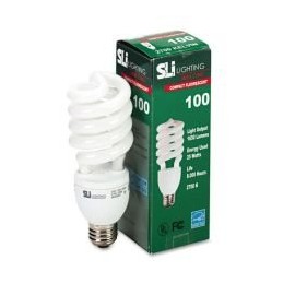 Spiral Fluorescent Bulb, 120 Volt, 100 Watts, Soft White, Sold as 1 each