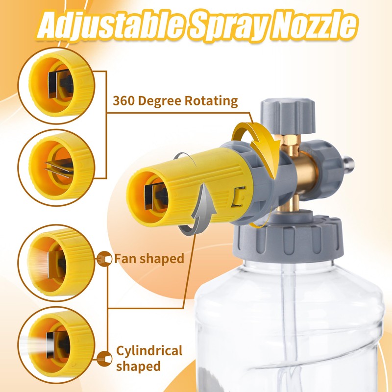 Tool Daily Foam Cannon for Pressure Washer with Dual Connector