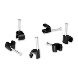 Fuba OKC 725 S Nail Clamps for 7-10 mm Round Cable with 25 mm Steel Nail in Black