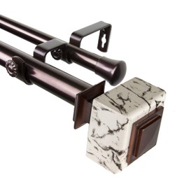 Rod Desyne 1" Will Double Curtain Rod, 66-120 inch, Bronze