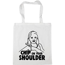 Hippowarehouse Chip on your shoulder Tote Shopping Gym Beach Bag 42cm x38cm, 10 litres