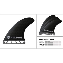 Culprit Surf C3 High Peformance RTM Honeycomb Futures Style Thruster Fins - Black