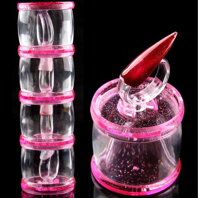 4pcs Nail Art Display Stand Flexible Practice Stand Nail Tips