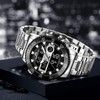 MEGALITH Watches for Men Military Digital: Silver Stainless Steel Waterproof
