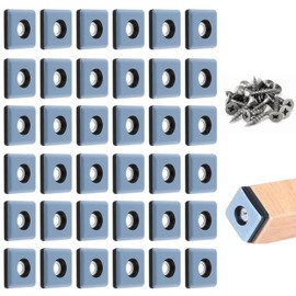PONGH Pack of 36 Teflon Gliders for Screwing 25 x 25 mm Square Teflon Furniture Gliders with 36 Stainless Steel Screws Carpet Gliders for Heavy Furniture for Furniture Armchair Legs