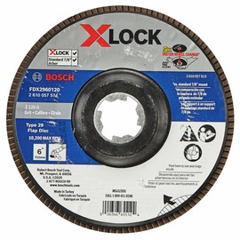 BOSCH FDX2960120-10-Piece 6 in. X-Lock Arbor Type 29 120 Grit Flap Disc