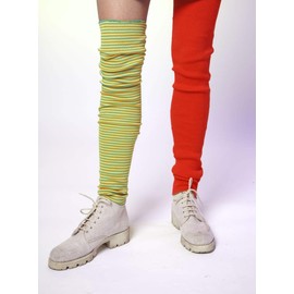 Festartikel-Müller Festartikel Müller Stulpen in der Farbe Rot und Grün geringelt für Erwachsene mit einer Länge von 65cm, 910.490.00