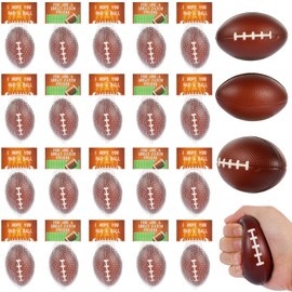LiYiQ 24Pcs Sports Stress Balls Football Stress Ball for Kids 2.36 Inch Foam Bouncy Balls Bulk Fun Balls Party Favors Sports Party Favors Goodie Bag Stuff for Kids Classroom Exchange
