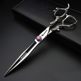 6/7/7.5/8/9 Inch Professional Hairdressing Scissors Cutting Scissors Dragon Head Handle (Large) (7 Inch Flat)