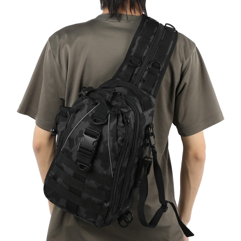 Backpack Knapsack Shoulder Messenger Bag Fishing Mountaineering Outdoor Lure Bagblack
