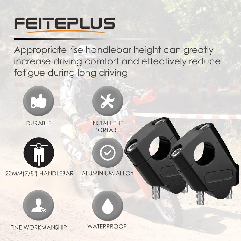 7/8" Universal Handlebar Bar Risers Motorcycle Bar Clamps 7/8" Bar
