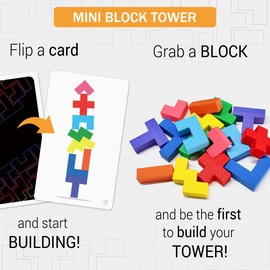 Block Board Game Fast-Paced Stacking Building Block Game for Adults 2 to 4 Players Fun Party Puzzle Games for Game Night Travel Birthday Gifts (4 Players)