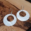 THEPRETTYBITS White Mother Of Pearl Hoop Earrings, Long Dangle Drop,