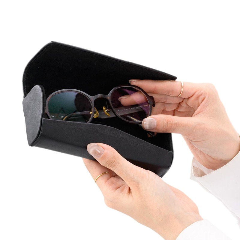Miragro SL-CD-284 Kip Leather Double Stitched Eyeglass Case (Glasses Case,